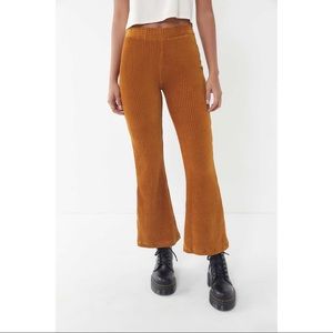 Orange UO Cassidy Ribbed Velvet Kick Flare Pant